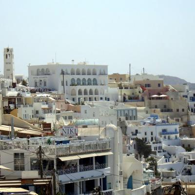 Another view of the houses at the caldera of Fira on santorini