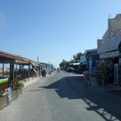 Stores and restaurants on beach street