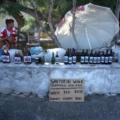 Sale of local wines and raki